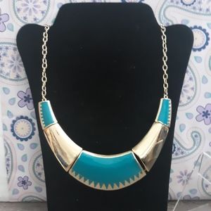 RSVP Necklace Gold & Turquoise